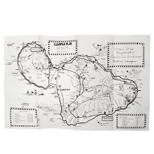 Vintage Hawaii Map Luana Kai Resort Maui Island Tropical Waipuilani Beach 1980s